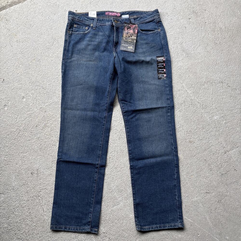 New Levi's 518 Superlow Straight Cut Denim Jeans Juniors M size 15 Stretch